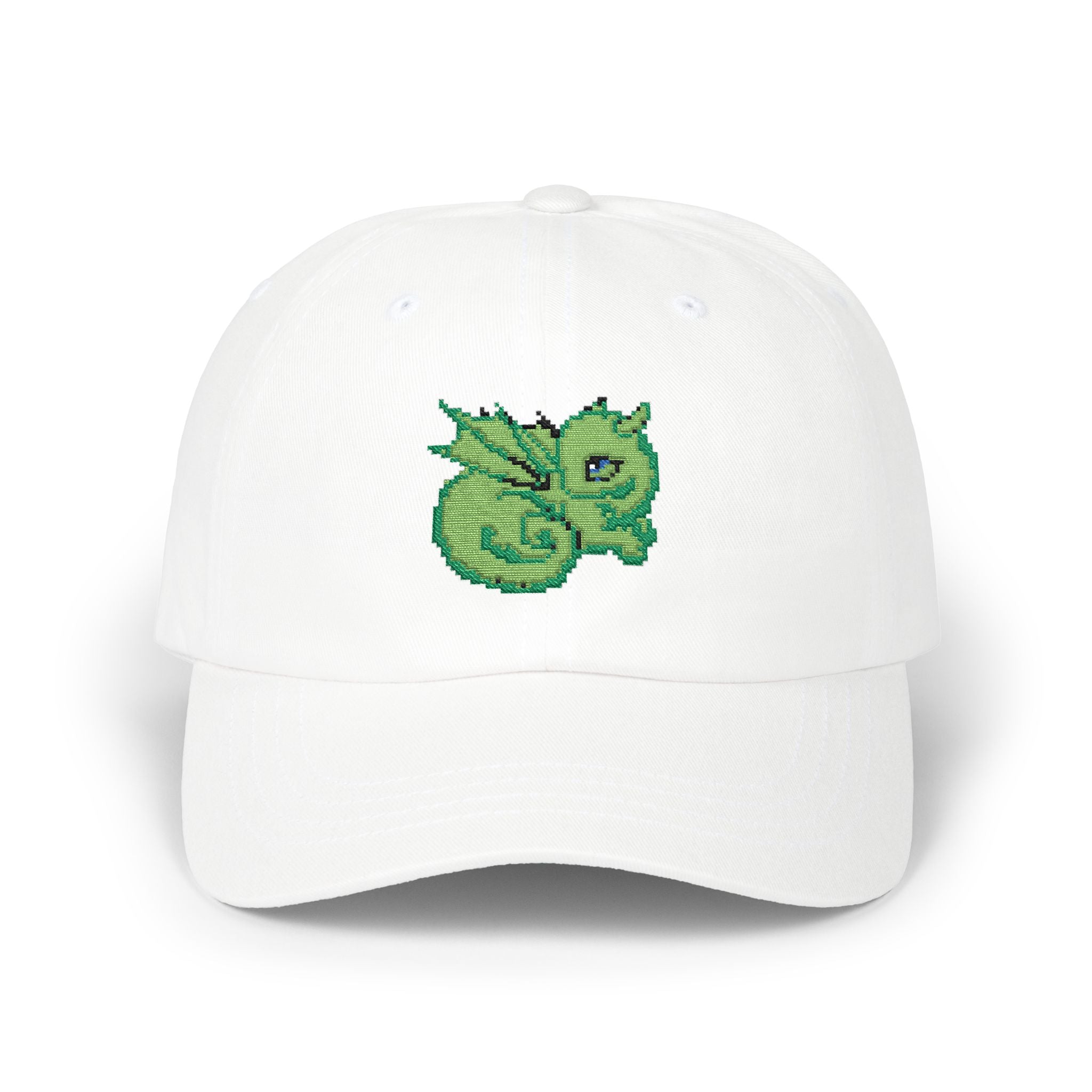Embroidered Green Baby Dragon Dad Cap — Cute Fantasy Baseball Hat